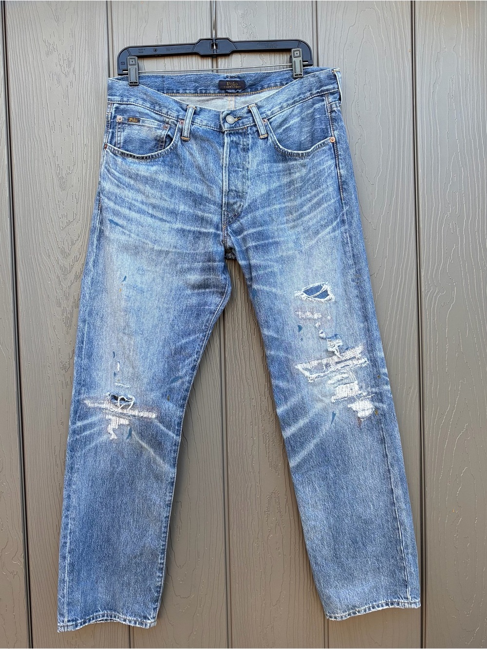 Polo Ralph Lauren The Classic Fit Distressed Jeans Paint Splattered Men’s 32
